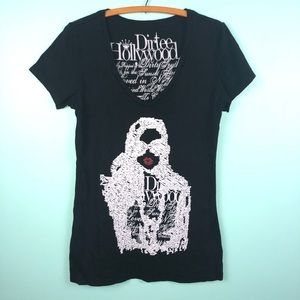 Black printed Dirtee Hollywood T-shirt